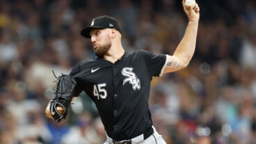 Garrett Crochet of the Chicago White Sox throws a pitch in the first inning against the Milwaukee Brewers at American Family Field.