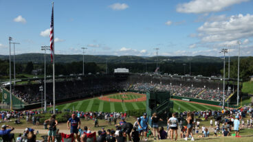 A general view is seen during the second inning of the Little League World Series Championship Game between the West Region team from El Segundo, California and the Caribbean Region team from Willemstad, Curacao at Little League International Complex.