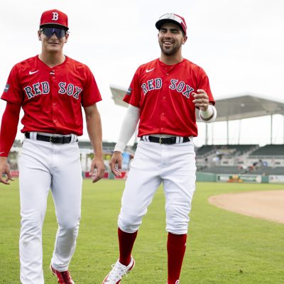 Roman Anthony and Marcelo Mayer of the Boston Red Sox, both of whom are in Just Baseball's Top 100 prospects list.