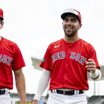 Roman Anthony and Marcelo Mayer of the Boston Red Sox, both of whom are in Just Baseball's Top 100 prospects list.