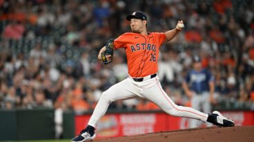 Yusei Kikuchi of the Houston Astros pitches against the Tampa Bay Rays during the first inning at Minute Maid Park.