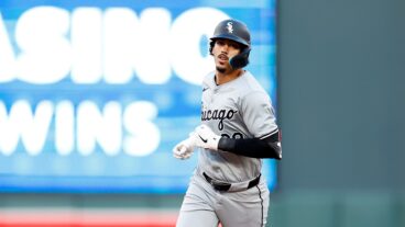 Miguel Vargas of the Chicago White Sox rounds the bases on his two-run home run against the Minnesota Twins in the third inning at Target Field.