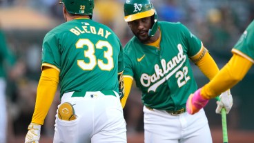 JJ Bleday and Miguel Andujar of the Oakland Athletics, a team that could be a playoff spoiler.