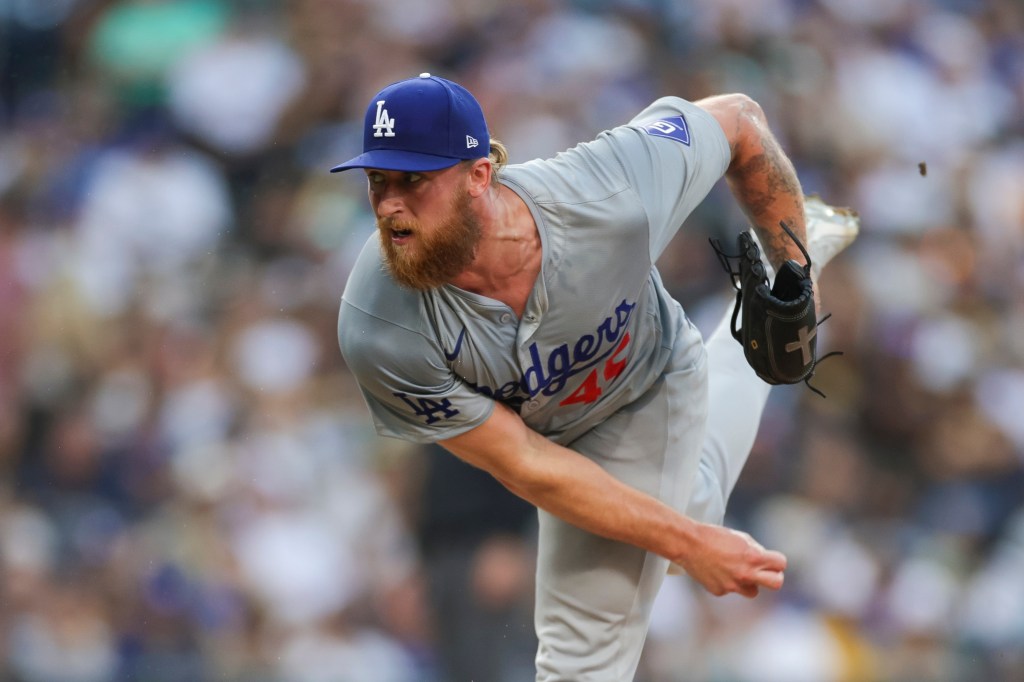 Michael Kopech of the Los Angeles Dodgers delivers a pitch in the fifth inning during a game against the San Diego Padres at Petco Park.