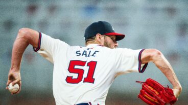 NL Cy Young contender Chris Sale of Atlanta Braves pitches during the fifth inning against the Milwaukee Brewers at Truist Park.