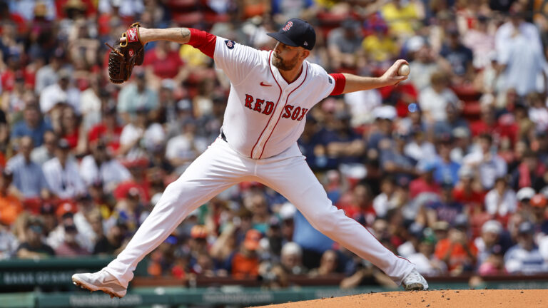 BOSTON, MA - AUGUST 11: James Paxton #65 of the Boston Red Sox pitches against the Houston Astros during the first inning at Fenway Park on August 11, 2024 in Boston, Massachusetts. (Photo By Winslow Townson/Getty Images)