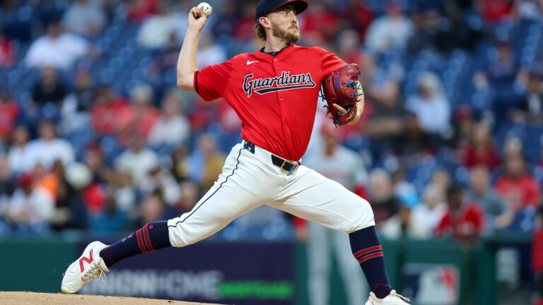 CLEVELAND, OH - SEPTEMBER 24: Cleveland Guardians starting pitcher Tanner Bibee (28) delivers a pitch too the plate during the first inning of the Major League Baseball Interleague game between the Cincinnati Reds and Cleveland Guardians on September 24, 2024, at Progressive Field in Cleveland, OH. (Photo by Frank Jansky/Icon Sportswire via Getty Images)