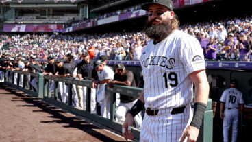 DENVER, COLORADO - SEPTEMBER 29: Charlie Blackmon #19 of the Colorado Rockies waits outside the dugout before their game against the Los Angels Dodgers at Coors Field on September 29, 2024 in Denver, Colorado. (Photo by Matthew Stockman/Getty Images)