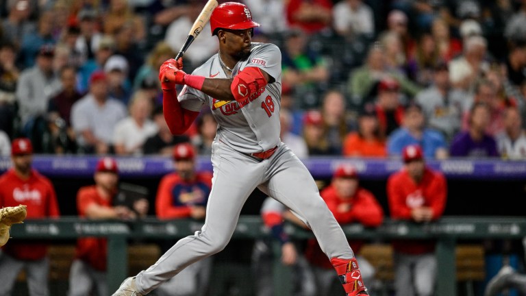 DENVER, CO - SEPTEMBER 24: St. Louis Cardinals outfielder Jordan Walker (18) bats in the second inning during a game between the St. Louis Cardinals and the Colorado Rockies at Coors Field on September 24, 2024 in Denver, Colorado. (Photo by Dustin Bradford/Icon Sportswire via Getty Images)