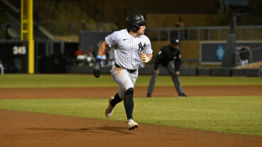 New Brewers prospect Caleb Durbin of the Salt River Rafters steals third base during the game between the Peoria Javelinas and the Salt River Rafters at Salt River Fields at Talking Stick.