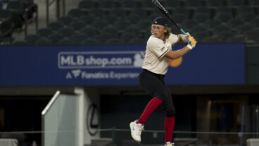 ARLINGTON, TX - JULY 13: Ethan Holliday participates in the High School Home Run Derby during the 2024 All-Star Futures Day at Globe Life Field on Saturday, July 13, 2024 in Arlington, Texas. (Photo by Matt Dirksen/Chicago Cubs/Getty Images)