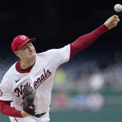 Patrick Corbin of the Washington Nationals pitches to the Kansas City Royals during the first inning at Nationals Park.