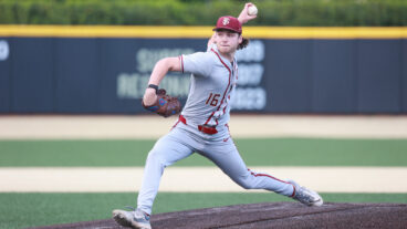WINSTON SALEM, NORTH CAROLINA - APRIL 19: Jamie Arnold #16 of the Florida State Seminoles makes a pitch against the Wake Forest Demon Deacons at David F. Couch Ballpark on April 19, 2024 in Winston Salem, North Carolina. (Photo by Isaiah Vazquez/Getty Images)