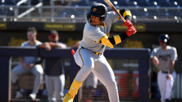 Termarr Johnson of the Scottsdale Scorpions bats during the game between the Scottsdale Scorpions and the Peoria Javelinas at Peoria Sports Complex.