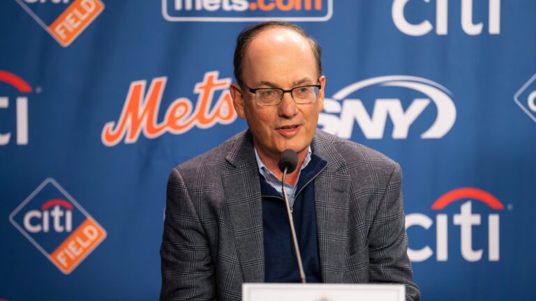 NEW YORK, NY - DECEMBER 12: New York Mets owner Steve Cohen speaks to the media during the Juan Soto introductory press conference at Citi Field on Thursday, December 12, 2024 in New York, New York. (Photo by Mary DeCicco/MLB Photos via Getty Images)