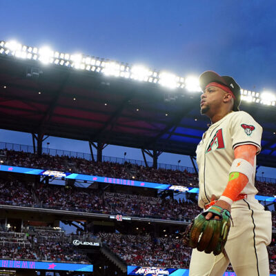 ATLANTA, GA - JULY 15: Ketel Marte #4 of the Arizona Diamondbacks returns to the dugout between innings during the 95th MLB All-Star Game presented by Mastercard at Truist Park on Tuesday, July 15, 2025 in Atlanta, Georgia. (Photo by Daniel Shirey/MLB Photos via Getty Images)