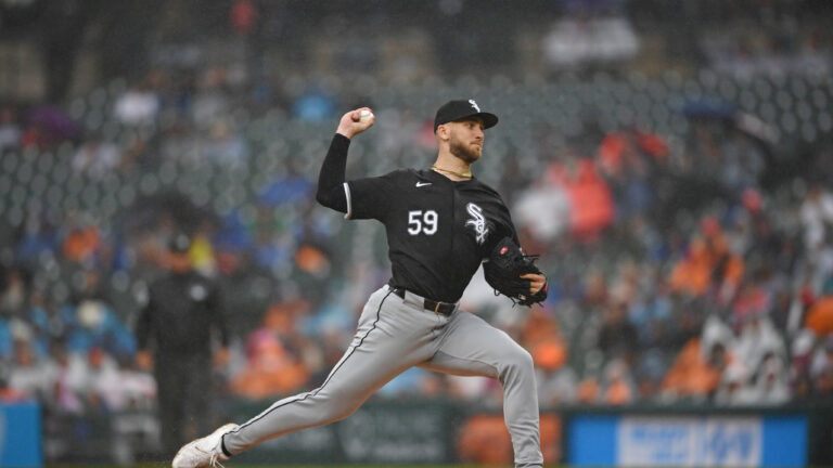 Sean Burke of the Chicago White Sox throws a pitch during the third inning against the Detroit Tigers at Comerica Park.