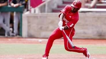 College Baseball Big Ten: Purdue at IndianaIndiana Hoosiers infielder Devin Taylor grounds out to second in the bottom of the first inning during a college baseball game between the Purdue Boilermakers and the Indiana Hoosiers.
