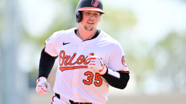 SARASOTA, FLORIDA - MARCH 03: Adley Rutschman #35 of the Baltimore Orioles runs the bases after hitting a home run in the first inning against the Boston Red Sox during a Grapefruit League spring training game at Ed Smith Stadium on March 03, 2025 in Sarasota, Florida. (Photo by Julio Aguilar/Getty Images)