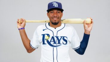 Chandler Simpson of the Tampa Bay Rays poses for a photo during the Tampa Bay Rays Photo Day at Charlotte Sports Park.
