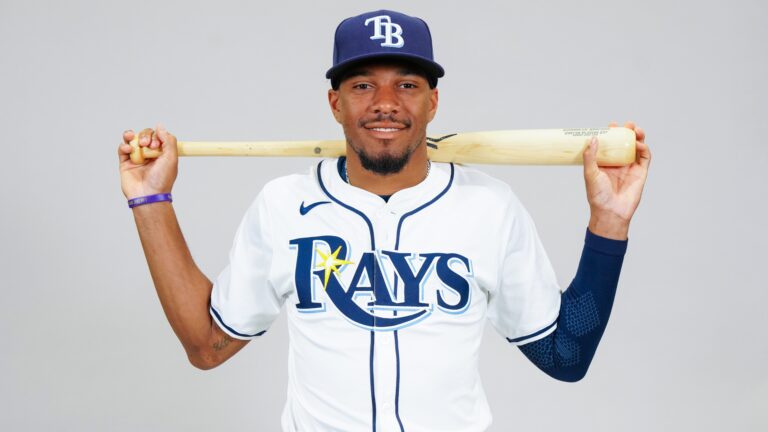 Chandler Simpson of the Tampa Bay Rays poses for a photo during the Tampa Bay Rays Photo Day at Charlotte Sports Park.