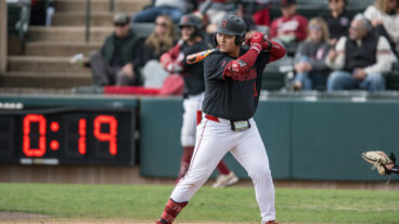 STANFORD, CA - MARCH 15: Rintaro Sasaki at the plate for his first home run during a game between Duke University and Stanford Baseball at Klein Field at Sunken Diamond on March 15, 2025 in Stanford, California. (Photo by Karen Hickey/ISI Photos/Getty Images)