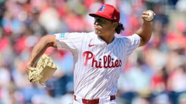 Jesús Luzardo of the Philadelphia Phillies delivers a pitch in the first inning against the Boston Red Sox during a Grapefruit League spring training game at BayCare Ballpark.