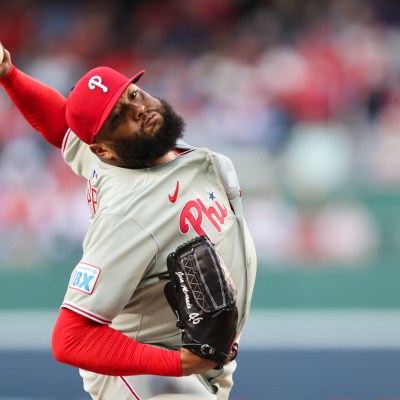 José Alvarado of the Philadelphia Phillies pitches during the game between the Philadelphia Phillies and the Washington Nationals at Nationals Park.