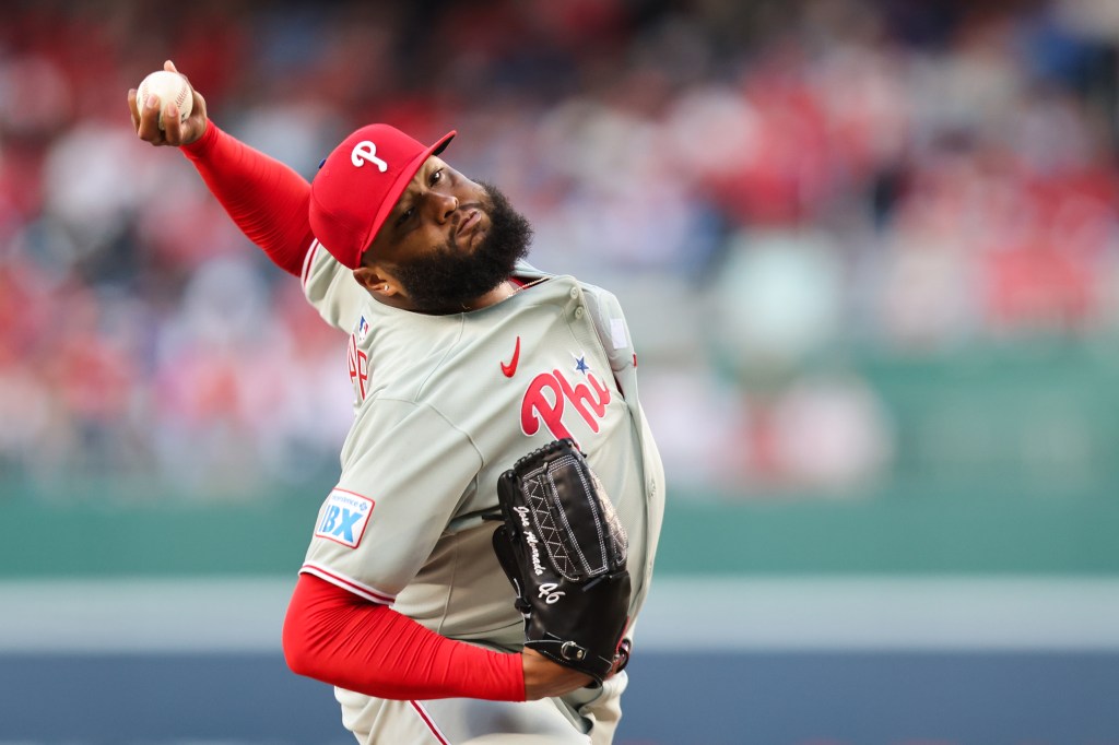 José Alvarado of the Philadelphia Phillies pitches during the game between the Philadelphia Phillies and the Washington Nationals at Nationals Park.