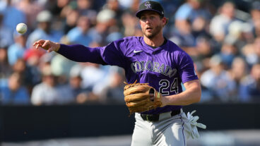 TAMPA, FL - MARCH 28: Ryan McMahon #24 of the Colorado Rockies throws during the game between the Colorado Rockies and the Tampa Bay Rays at George M. Steinbrenner Field on Friday, March 28, 2025 in Tampa, Florida. (Photo by Mike Carlson/MLB Photos via Getty Images)