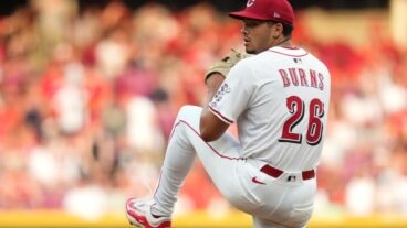 CINCINNATI, OHIO - JUNE 24: Chase Burns #26 of the Cincinnati Reds seen in action during the game against the New York Yankees at Great American Ball Park on June 24, 2025 in Cincinnati, Ohio. This was Burns' MLB Debut. (Photo by Jason Mowry/Getty Images)