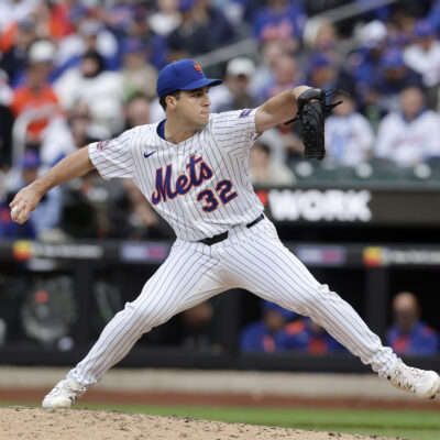 Max Kranick of the New York Mets in action against the Toronto Blue Jays at Citi Field.