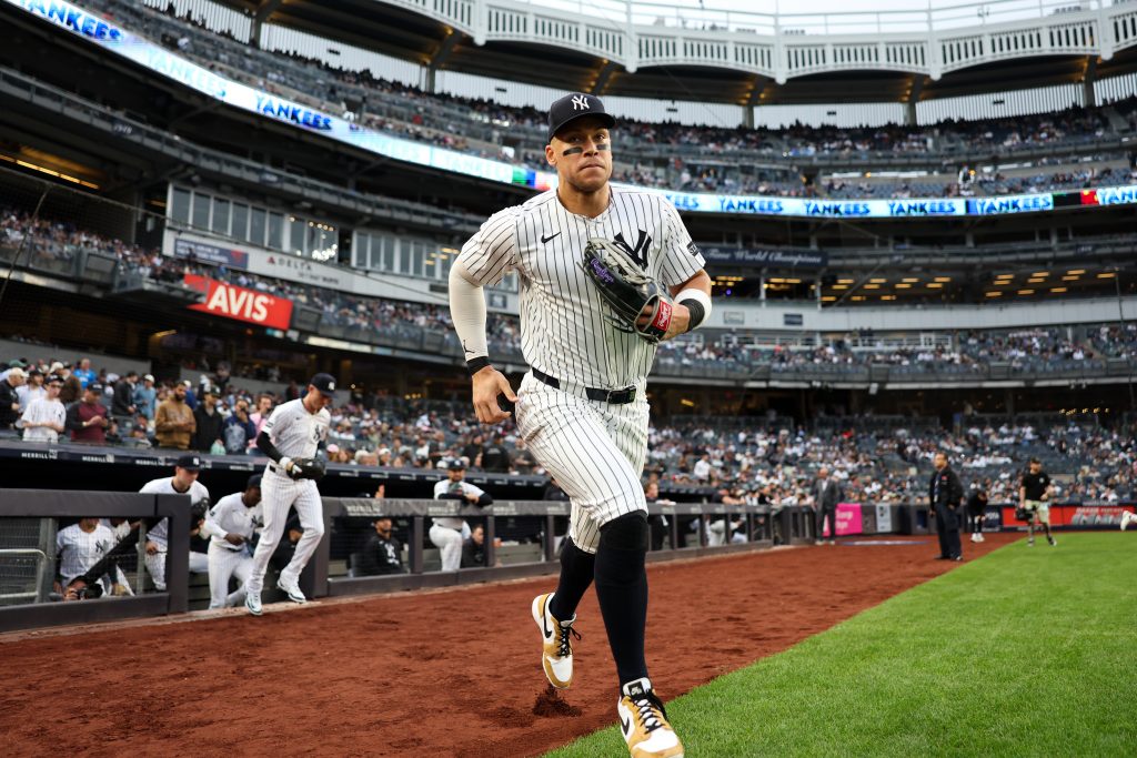 NEW YORK, NY - JUNE 16: Aaron Judge #99 of the New York Yankees takes the field before the game against the Los Angeles Angels at Yankee Stadium on June 16, 2025 in New York, New York. (Photo by New York Yankees/Getty Images)