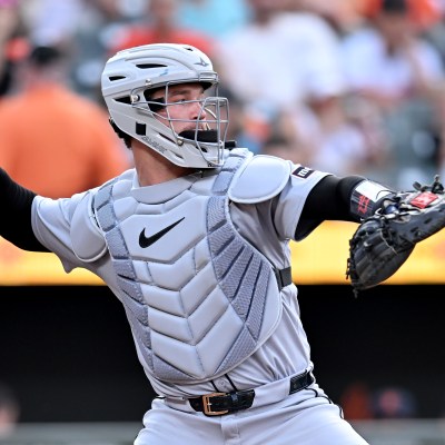 BALTIMORE, MARYLAND - JUNE 12: Dillon Dingler #13 of the Detroit Tigers throws the ball to second base against the Baltimore Orioles at Oriole Park at Camden Yards on June 12, 2025 in Baltimore, Maryland. (Photo by G Fiume/Getty Images)