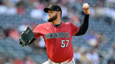 WASHINGTON, DC - APRIL 05: Eduardo Rodriguez #57 of the Arizona Diamondbacks pitches in the first inning against the Washington Nationals at Nationals Park on April 05, 2025 in Washington, DC. (Photo by Greg Fiume/Getty Images)