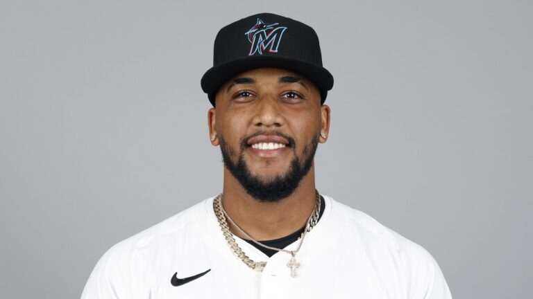 JUPITER, FL - FEBRUARY 19: Robinson Pina #81 of the Miami Marlins poses for a photo during the Miami Marlins Photo Day at Roger Dean Chevrolet Stadium on Wednesday, February 19, 2025 in Jupiter, Florida. (Photo by Scott Audette/MLB Photos via Getty Images)