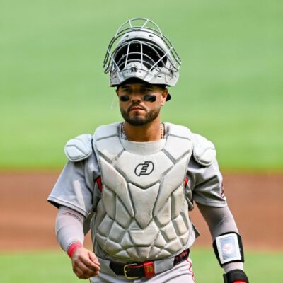 ATLANTA, GA MAY 31: Boston catcher Carlos Narvaez (75) reacts during the MLB game between the Boston Red Sox and the Atlanta Braves on May 31st, 2025 at Truist Park in Atlanta, GA. (Photo by Rich von Biberstein/Icon Sportswire via Getty Images)