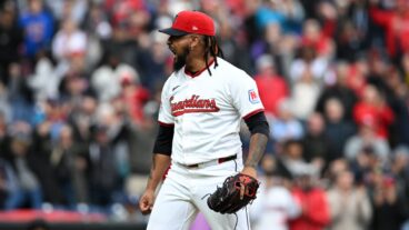CLEVELAND, OHIO - MAY 28: Emmanuel Clase #48 of the Cleveland Guardians celebrates the team's 7-4 win over the Los Angeles Dodgers at Progressive Field on May 28, 2025 in Cleveland, Ohio. (Photo by Nick Cammett/Diamond Images via Getty Images)