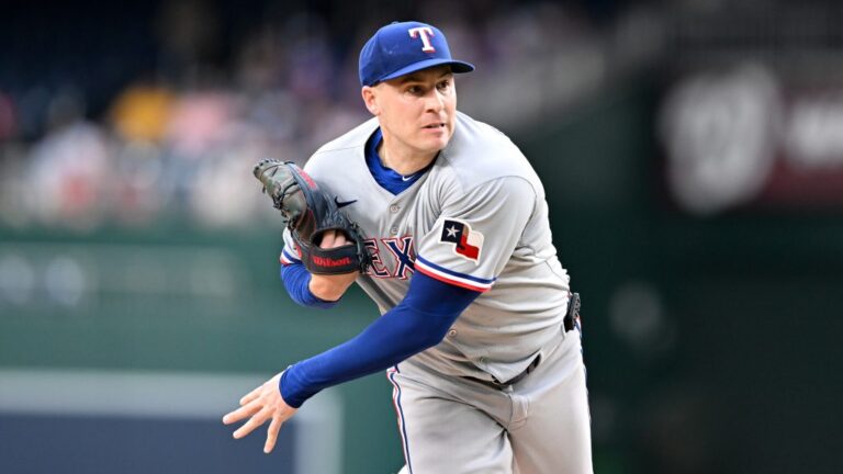 WASHINGTON, DC - JUNE 06: Patrick Corbin #46 of the Texas Rangers pitches against the Washington Nationals at Nationals Park on June 06, 2025 in Washington, DC. (Photo by G Fiume/Getty Images)