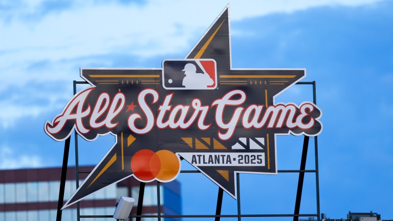 The Atlanta 2025 All Star Game sign as seen inside the stadium during the game between the Cincinnati Reds and Atlanta Braves at Truist Park.