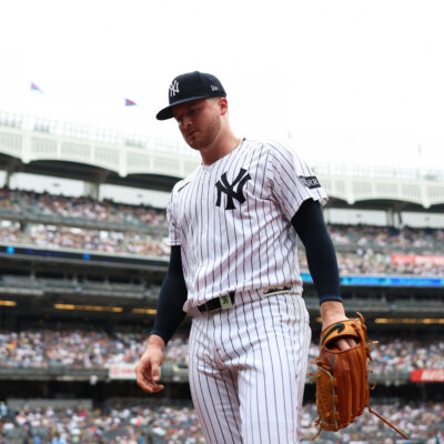 NEW YORK, NY - JUNE 28: Clarke Schmidt #36 of the New York Yankees looks on during the game against the Athletics at Yankee Stadium on June 28, 2025 in New York, New York. (Photo by New York Yankees/Getty Images)