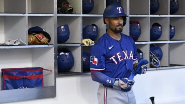 SAN DIEGO, CALIFORNIA - JULY 05: Marcus Semien #2 of the Texas Rangers looks on before the game against the San Diego Padres at Petco Park on July 05, 2025 in San Diego, California. (Photo by Orlando Ramirez/Getty Images)