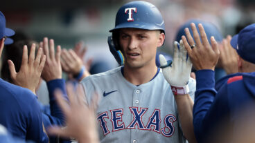 ANAHEIM, CALIFORNIA - JULY 07: Corey Seager #5 of the Texas Rangers celebrates a two-run home run against the Los Angeles Angels in the first inning at Angel Stadium of Anaheim on July 07, 2025 in Anaheim, California. (Photo by Ronald Martinez/Getty Images)