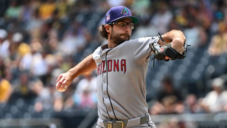 PITTSBURGH, PENNSYLVANIA - JULY 27: Zac Gallen #23 of the Arizona Diamondbacks pitches in the first inning during the game against the Pittsburgh Pirates at PNC Park on July 27, 2025 in Pittsburgh, Pennsylvania. (Photo by Justin Berl/Getty Images)