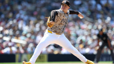 SAN DIEGO, CALIFORNIA - AUGUST 10: Adrian Morejon #50 of the San Diego Padres pitches during the eighth inning of a game against the Boston Red Sox at Petco Park on August 10, 2025 in San Diego, California. (Photo by Sean M. Haffey/Getty Images)