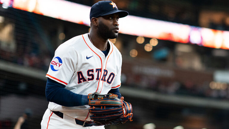 HOUSTON, TEXAS - AUGUST 26: Yordan Alvarez #44 of the Houston Astros takes the field before his first game back from injury against the Colorado Rockies at Daikin Park on August 26, 2025 in Houston, Texas. (Photo by Houston Astros/Getty Images)