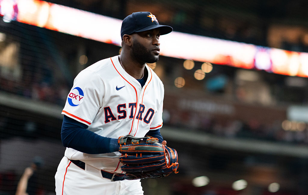 HOUSTON, TEXAS - AUGUST 26: Yordan Alvarez #44 of the Houston Astros takes the field before his first game back from injury against the Colorado Rockies at Daikin Park on August 26, 2025 in Houston, Texas. (Photo by Houston Astros/Getty Images)