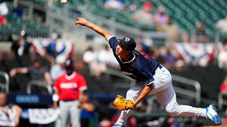 ATLANTA, GA - JULY 12: Jonah Tong #16 of the New York Mets pitches during the 2025 MLB All-Star Futures Game at Truist Park on Saturday, July 12, 2025 in Atlanta, Georgia. (Photo by Daniel Shirey/MLB Photos via Getty Images)