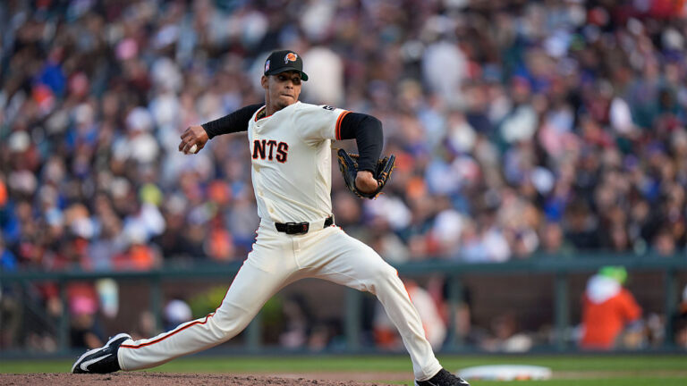 SAN FRANCISCO, CALIFORNIA - JULY 27: Randy Rodríguez #73 of the San Francisco Giants pitches in a game between the New York Mets and the San Francisco Giants at Oracle Park on July 27, 2025 in San Francisco, California. (Photo by Andy Kuno/San Francisco Giants/Getty Images)