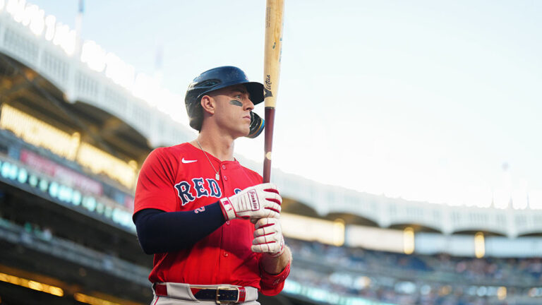 NEW YORK, NY - AUGUST 22: Romy Gonzalez #23 of the Boston Red Sox prepares to bat prior to the game between the Boston Red Sox and the New York Yankees at Yankee Stadium on Friday, August 22, 2025 in New York, New York. (Photo by Daniel Shirey/MLB Photos via Getty Images)
